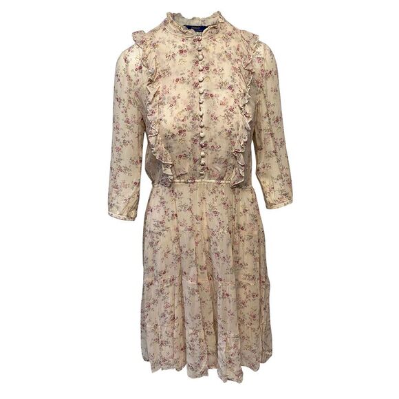Polo Ralph Lauren Dresses & Skirts - Polo Ralph Lauren Floral Long Sleeves Dress in Floral Print Viscose